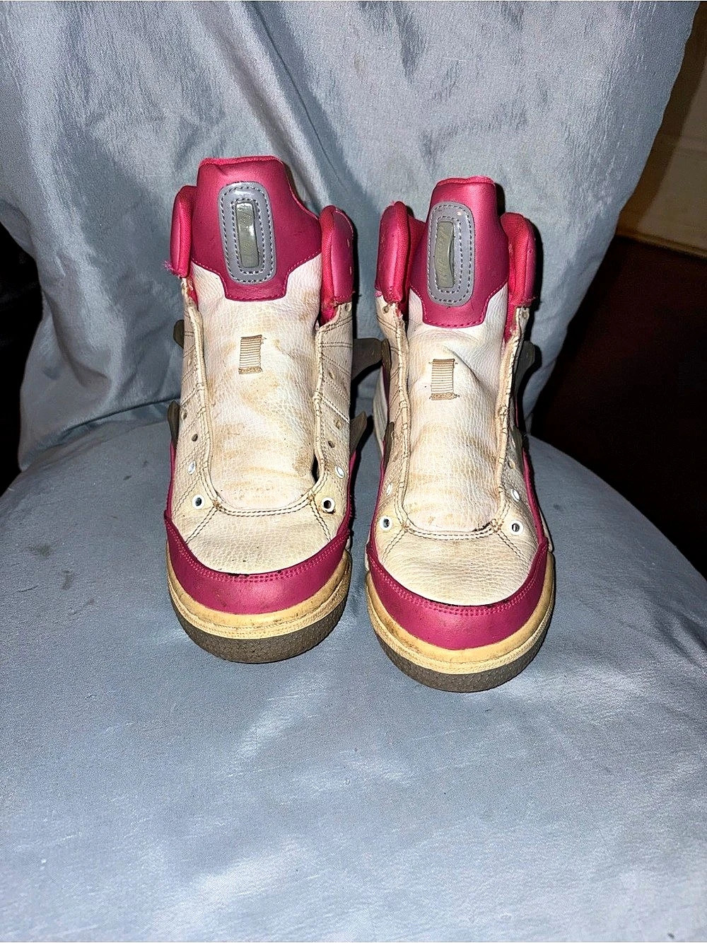 Jordan High Top Sneakers in Pink & White size 5Y